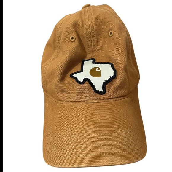 Carhartt Adult Canvas TEXAS Logo Adjustable Strapback Cap Brown - Picture 1 of 7